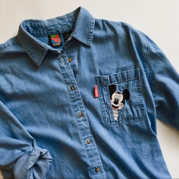 Disney Tops - Vintage Mickey Unlimited Denim Shirt